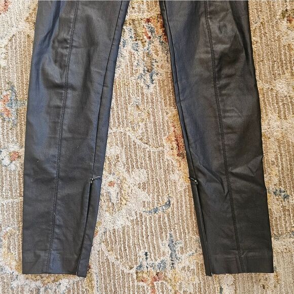 Zara Black faux Leather Pants sz m or 6/8 with 28" inseam - Picture 5 of 6